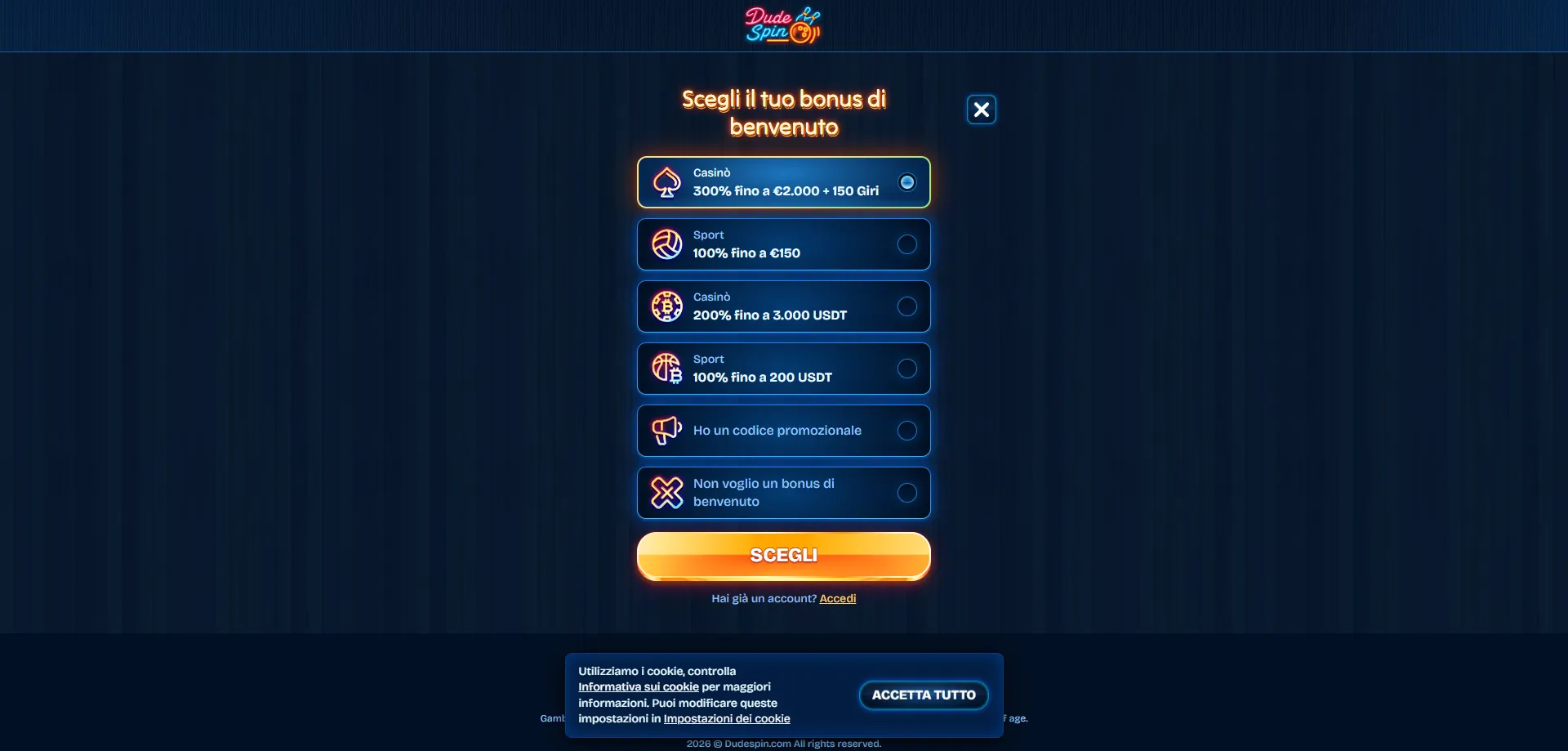 Registrazione Dudespin Casino &mdash; crea il tuo account in pochi minuti