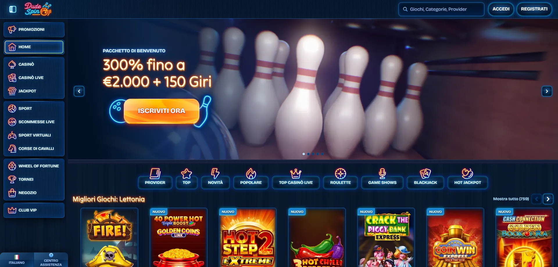 Dudespin Casino online &mdash; panoramica del casin&ograve; per giocatori italiani